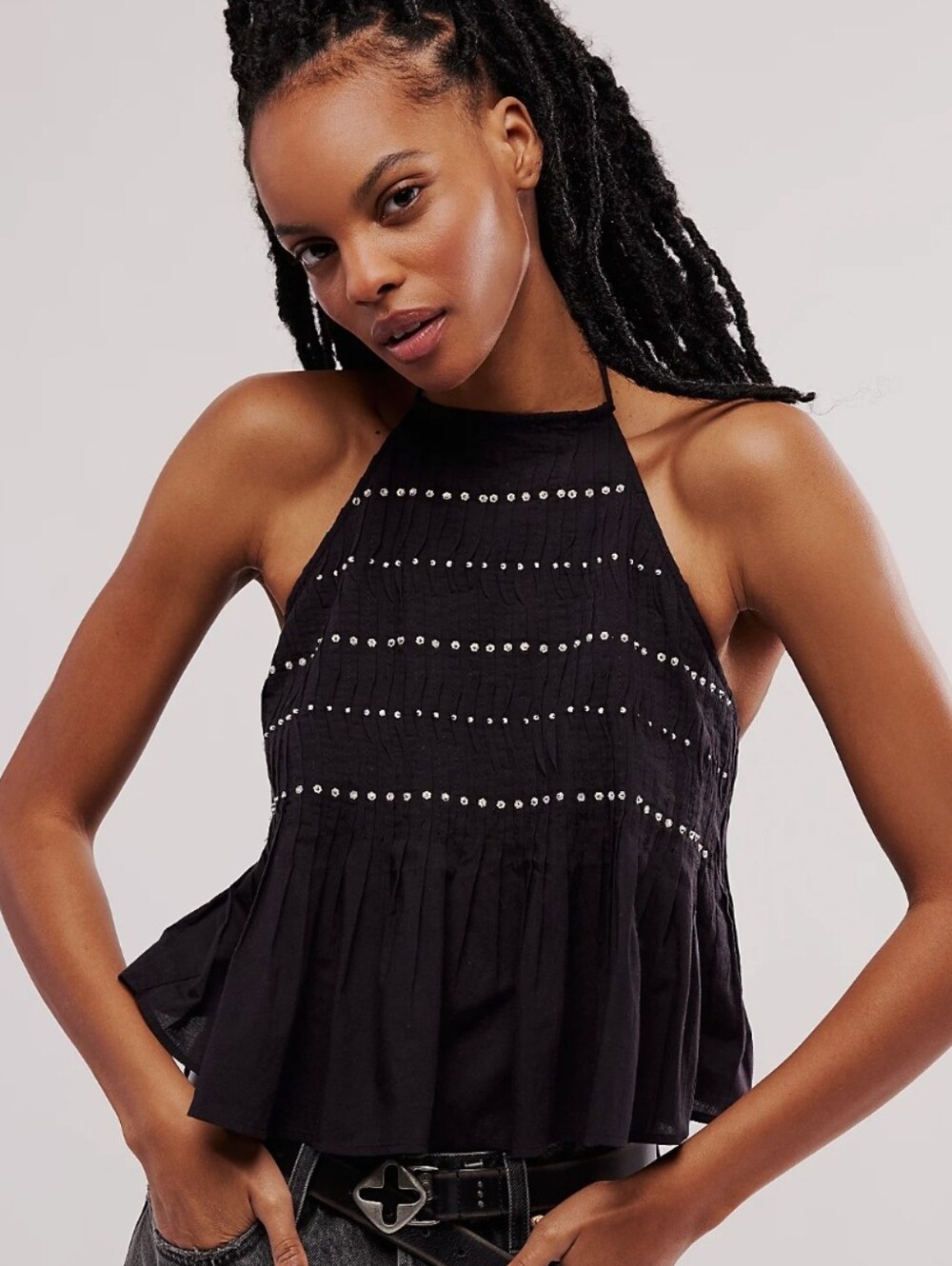 Free People Tie Back Halter Top